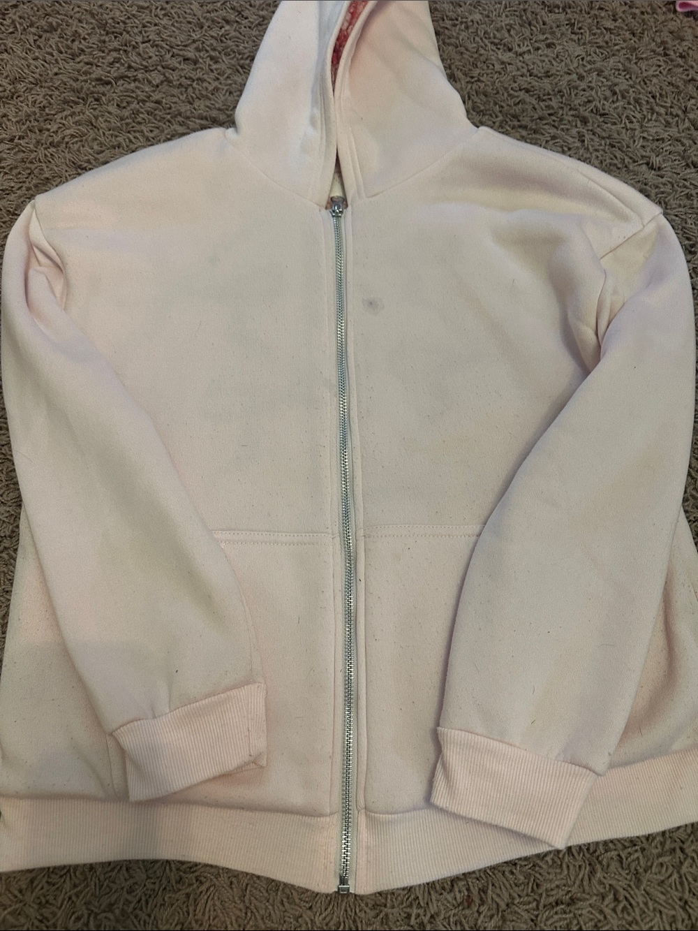 Kids Light Pink Full-Zip Hoodie Jacket